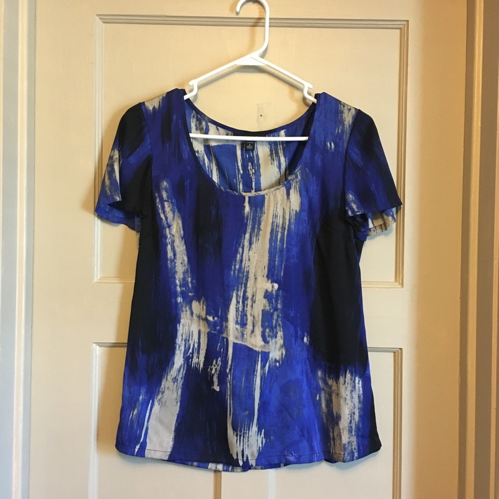 Black, blue and gold Banana Republic blouse